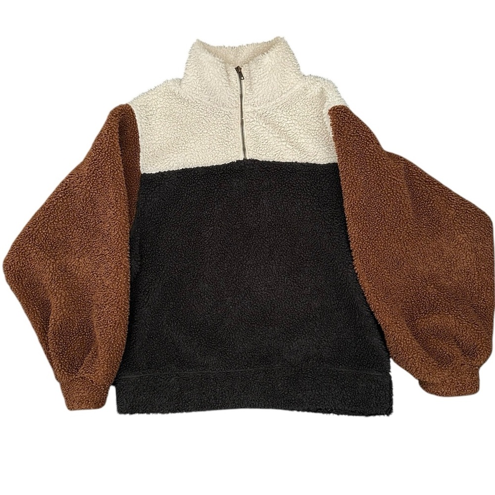 Universal Thread Colorblock Sherpa Quarter-Zip Pullover (Size S)